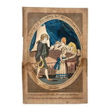 The Uncle Receives the Children of the Wood, D. Gerolimo Early 19th Century Hand-painted Engraving