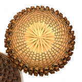 Lovely Old Abenaki "Porcupine Quill" Splint Basket with Flat Lid