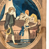 The Uncle Receives the Children of the Wood, D. Gerolimo Early 19th Century Hand-painted Engraving