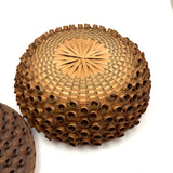 Lovely Old Abenaki "Porcupine Quill" Splint Basket with Flat Lid
