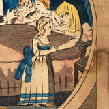 The Uncle Receives the Children of the Wood, D. Gerolimo Early 19th Century Hand-painted Engraving