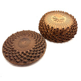 Lovely Old Abenaki "Porcupine Quill" Splint Basket with Flat Lid