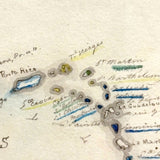 Beautifully Executed, Large Ink and Watercolor Manuscript Map of North America, 1854, French Canadian