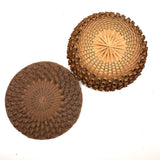 Lovely Old Abenaki "Porcupine Quill" Splint Basket with Flat Lid