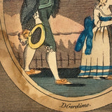 The Uncle Receives the Children of the Wood, D. Gerolimo Early 19th Century Hand-painted Engraving