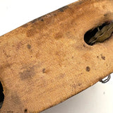 Beautiful Old Linen Covered Tamborine with Beveled Glass Mirror