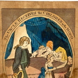 The Uncle Receives the Children of the Wood, D. Gerolimo Early 19th Century Hand-painted Engraving