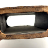 Beautiful Old Linen Covered Tamborine with Beveled Glass Mirror