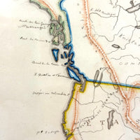 Beautifully Executed, Large Ink and Watercolor Manuscript Map of North America, 1854, French Canadian