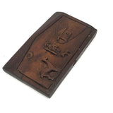 Small Double Sided Relief Carved Panel with Canoeing Figure, House and Animals