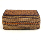 Antique Makah/Nootka, Pacific NW Coast, Bear Grass and Cedar Bark Oval Basket, c. 1900