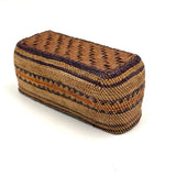 Antique Makah/Nootka, Pacific NW Coast, Bear Grass and Cedar Bark Oval Basket, c. 1900
