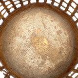 Large, Unusually Cage-like Antique Lidded Sailor Made Macrame Basket