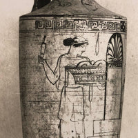 Pair of Grecian Funerary Lekythos (Oil Flasks) with Mourning Figures, RPPC