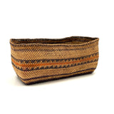 Antique Makah/Nootka, Pacific NW Coast, Bear Grass and Cedar Bark Oval Basket, c. 1900