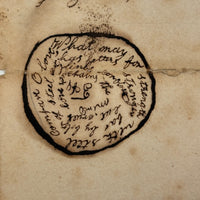 R.F Burham's 1831 Poem to Miss A. Esty with Circular Writing Expression of Love!