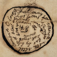 R.F Burham's 1831 Poem to Miss A. Esty with Circular Writing Expression of Love!