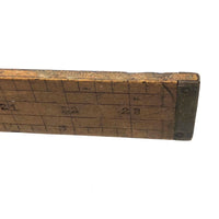 Great Old Handmade 24 Inch Double Sided Ruler with Brass Ends
