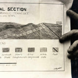 Hands Holding Hand-drawn Geological Section, Cleveland Quadrangle, Tennessee, c. 1920s Photograph