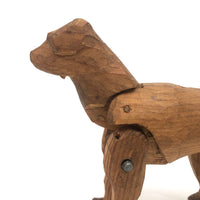 Sweet Carved, Jointed Folk Art Dog