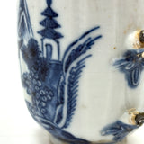 SOLD C. Late 18th Century Chinese Export Blue and White Teacup with Make Do Wire Repair Handle