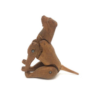 Sweet Carved, Jointed Folk Art Dog