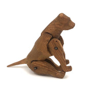 Sweet Carved, Jointed Folk Art Dog