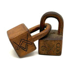 Skull, Links, Compass, Flag, All Seeing Eye: Pair of Linked Locks Odd Fellows + Masonic Whimsy