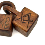 Skull, Links, Compass, Flag, All Seeing Eye: Pair of Linked Locks Odd Fellows + Masonic Whimsy