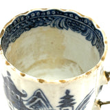 SOLD C. Late 18th Century Chinese Export Blue and White Teacup with Make Do Wire Repair Handle