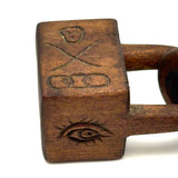 Skull, Links, Compass, Flag, All Seeing Eye: Pair of Linked Locks Odd Fellows + Masonic Whimsy