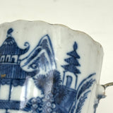 SOLD C. Late 18th Century Chinese Export Blue and White Teacup with Make Do Wire Repair Handle