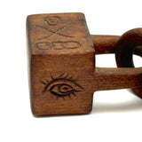Skull, Links, Compass, Flag, All Seeing Eye: Pair of Linked Locks Odd Fellows + Masonic Whimsy
