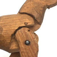 Sweet Carved, Jointed Folk Art Dog