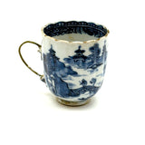 SOLD C. Late 18th Century Chinese Export Blue and White Teacup with Make Do Wire Repair Handle