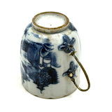 SOLD C. Late 18th Century Chinese Export Blue and White Teacup with Make Do Wire Repair Handle
