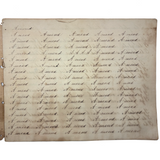 1857 Penmanship Practice Notebook with Unusual Sentences and Poignant Misspellings