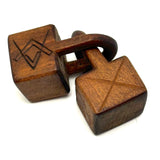 Skull, Links, Compass, Flag, All Seeing Eye: Pair of Linked Locks Odd Fellows + Masonic Whimsy