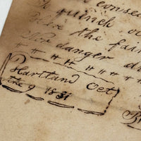 R.F Burham's 1831 Poem to Miss A. Esty with Circular Writing Expression of Love!