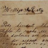 R.F Burham's 1831 Poem to Miss A. Esty with Circular Writing Expression of Love!