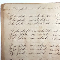 1857 Penmanship Practice Notebook with Unusual Sentences and Poignant Misspellings