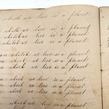 1857 Penmanship Practice Notebook with Unusual Sentences and Poignant Misspellings