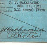 J.V. Hakkaraine, 1940s Western Electric Co. Photo ID Card