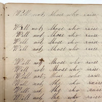 1857 Penmanship Practice Notebook with Unusual Sentences and Poignant Misspellings