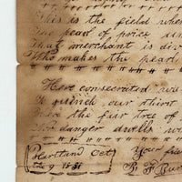 R.F Burham's 1831 Poem to Miss A. Esty with Circular Writing Expression of Love!