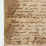 R.F Burham's 1831 Poem to Miss A. Esty with Circular Writing Expression of Love!