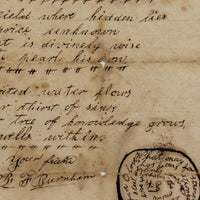 R.F Burham's 1831 Poem to Miss A. Esty with Circular Writing Expression of Love!