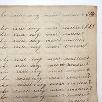 1857 Penmanship Practice Notebook with Unusual Sentences and Poignant Misspellings