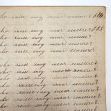 1857 Penmanship Practice Notebook with Unusual Sentences and Poignant Misspellings