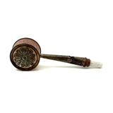 Sweet Early Tin Toy Rattle and Whistle Combo with Porcelain Tip